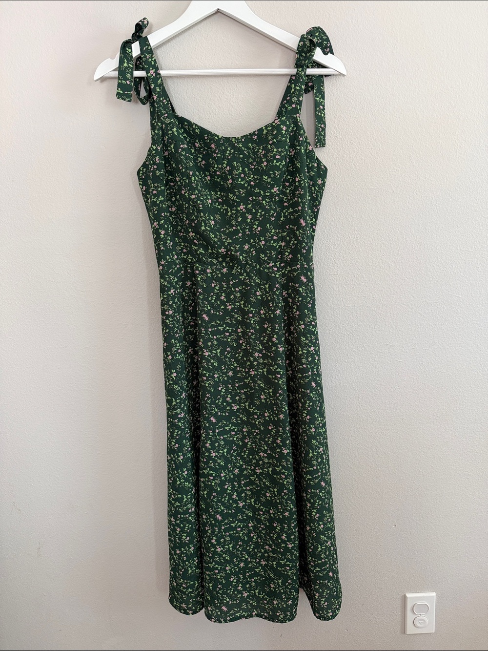 RIHOAS Floral Tie Strap Midi Dress